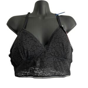 Maidenform Size XL Pure Comfort Strecth Lace Wireless Demi Bralette Racerback